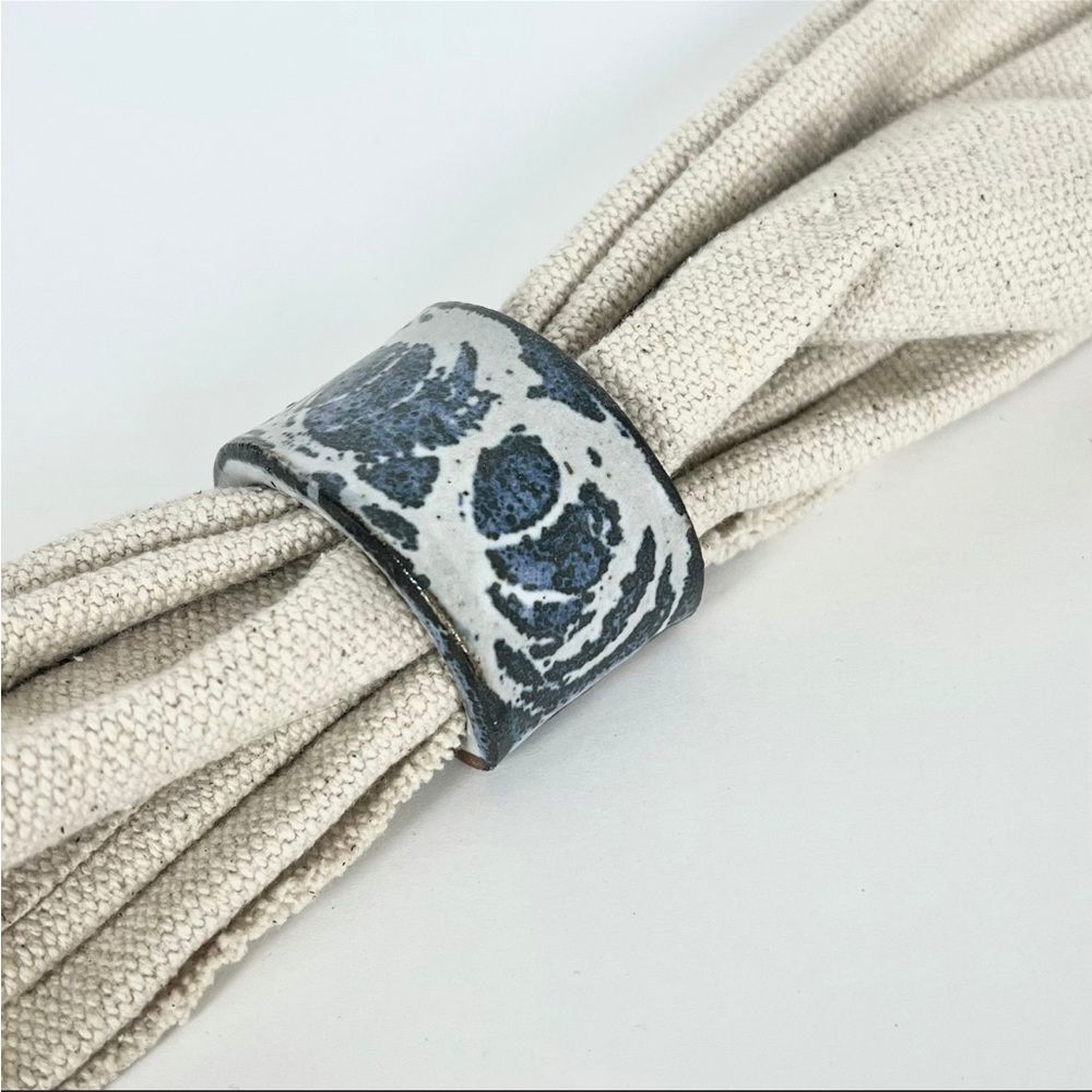 Set of 4 Hand Made Ceramic Napkin Rings